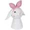 7.5" White & Pink Easter Bunny Bust with Hair Bow